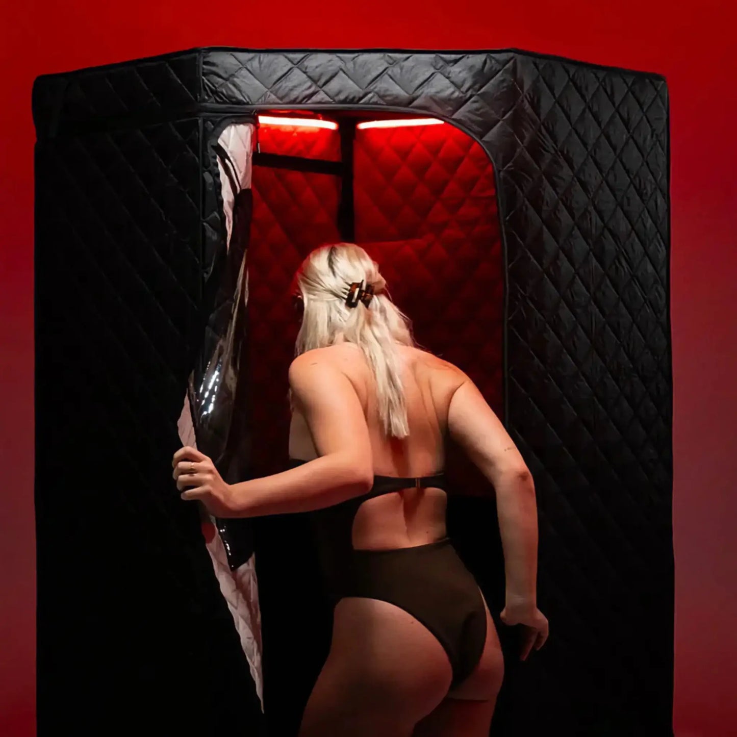 תנור אדים + כובע סאונה, שטיח סופג ותאורת לד